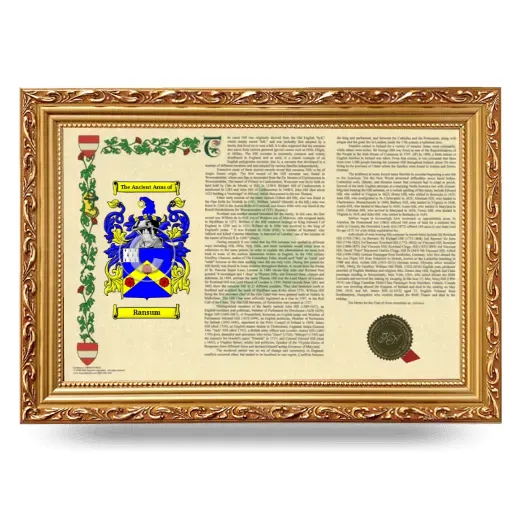 Ransum Armorial Landscape Framed - Gold