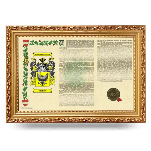 Rashers Armorial Landscape Framed - Gold