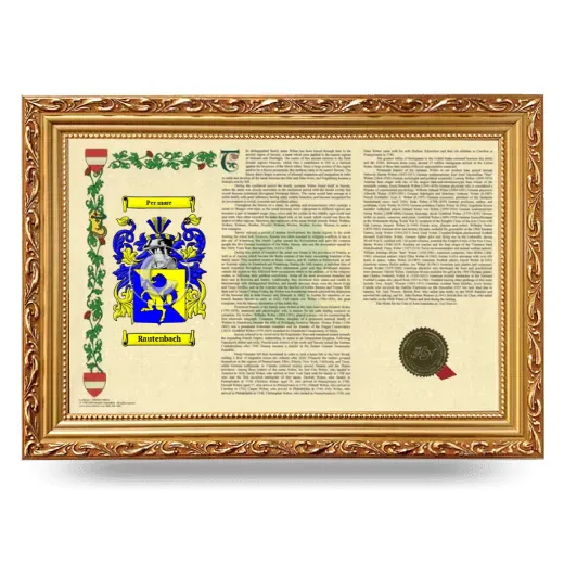 Rautenbach Armorial Landscape Framed - Gold