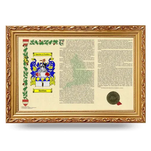 Rawbon Armorial Landscape Framed - Gold