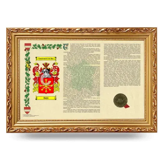 Rays Armorial Landscape Framed - Gold