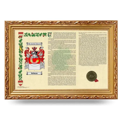 Rebman Armorial Landscape Framed - Gold