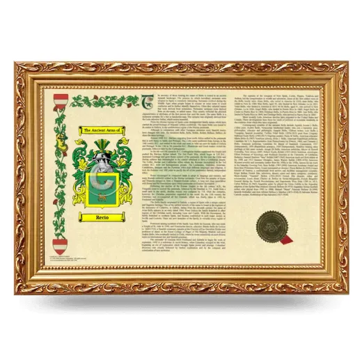 Recio Armorial Landscape Framed - Gold