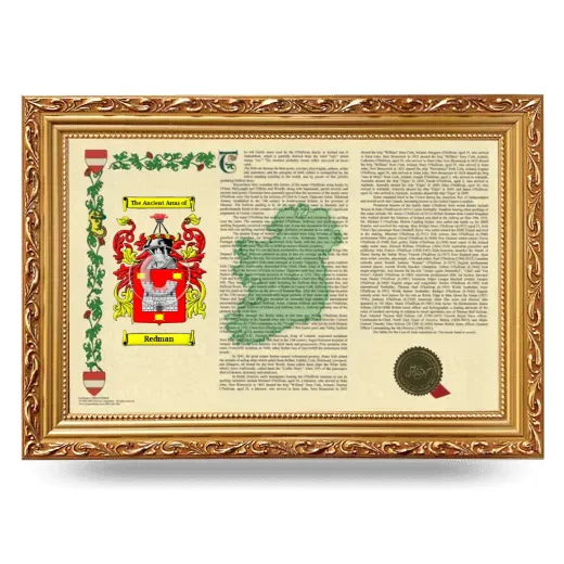 Redman Armorial Landscape Framed - Gold