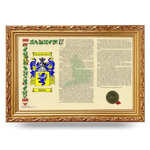 Redvers Armorial Landscape Framed - Gold
