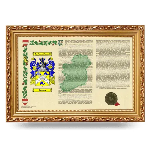 Reman Armorial Landscape Framed - Gold