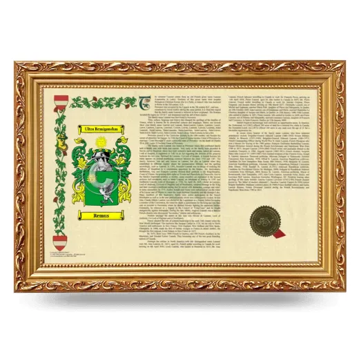 Remus Armorial Landscape Framed - Gold