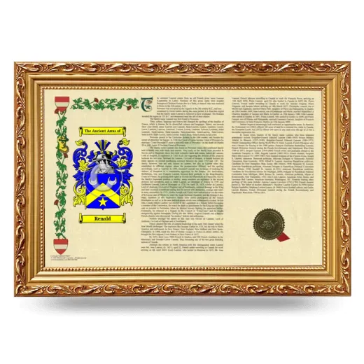 Renald Armorial Landscape Framed - Gold