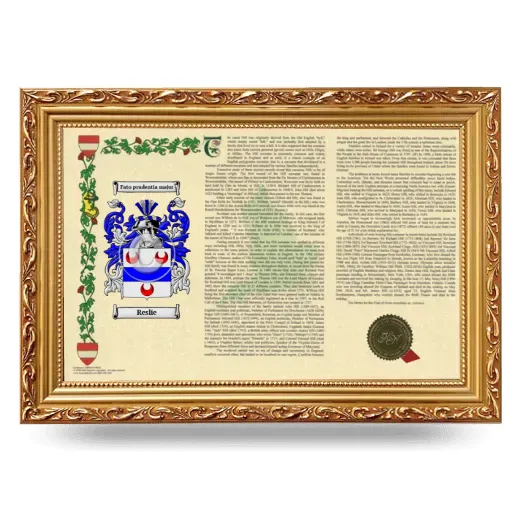 Reslie Armorial Landscape Framed - Gold