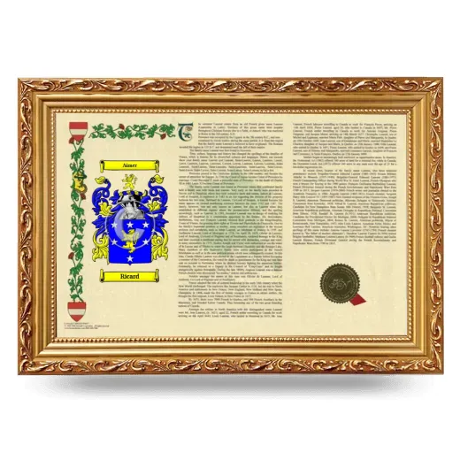 Ricard Armorial Landscape Framed - Gold