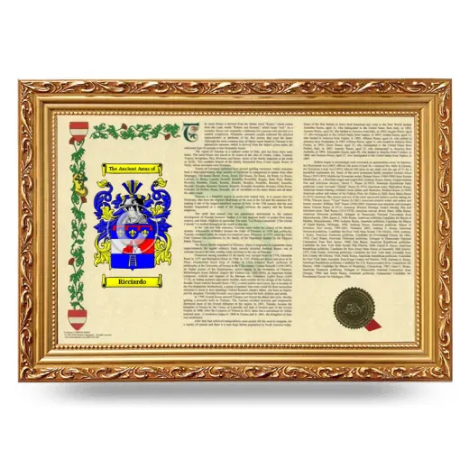 Ricciardo Armorial Landscape Framed - Gold