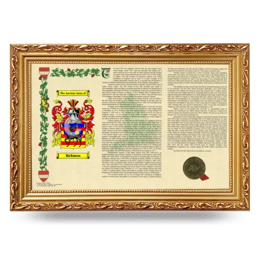 Rickman Armorial Landscape Framed - Gold