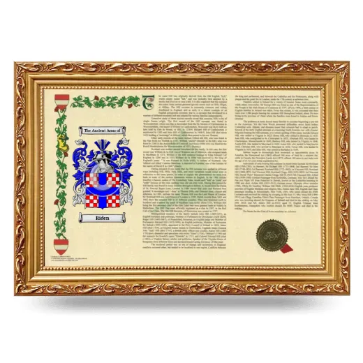 Riden Armorial Landscape Framed - Gold
