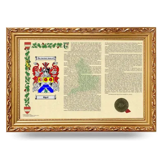 Rigel Armorial Landscape Framed - Gold