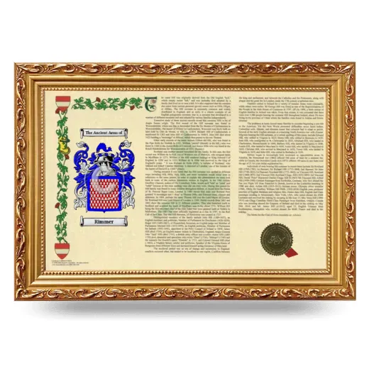 Rimmer Armorial Landscape Framed - Gold