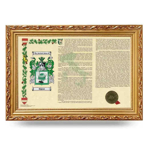 Riposi Armorial Landscape Framed - Gold