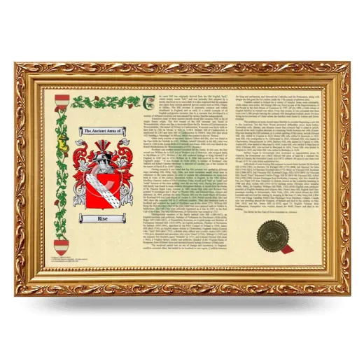 Rise Armorial Landscape Framed - Gold