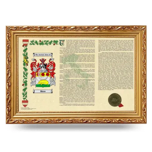 Risso Armorial Landscape Framed - Gold