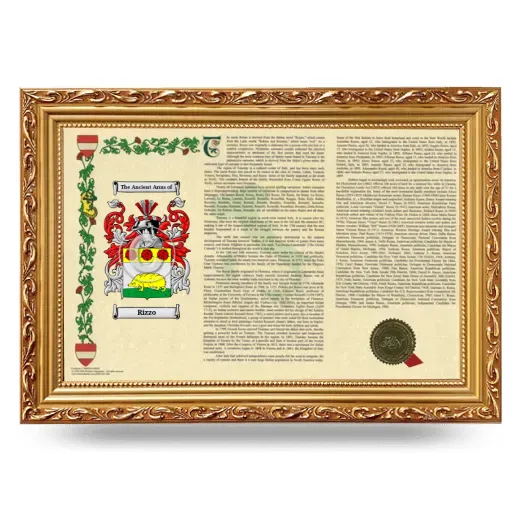 Rizzo Armorial Landscape Framed - Gold