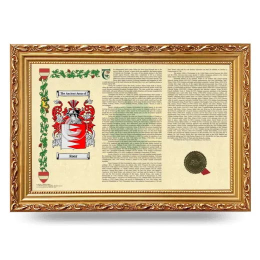 Roar Armorial Landscape Framed - Gold