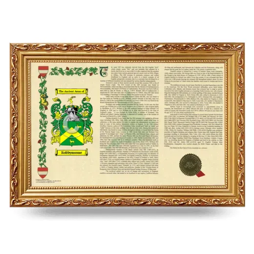 Robbynsome Armorial Landscape Framed - Gold