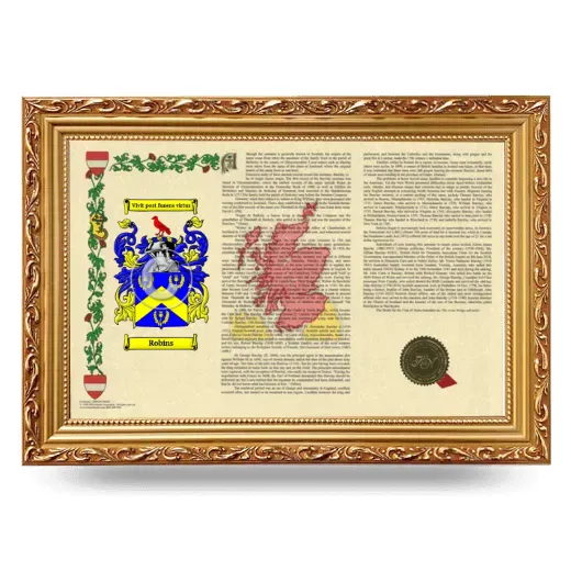 Robins Armorial Landscape Framed - Gold
