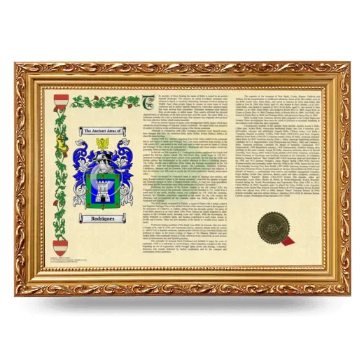 Rodriques Armorial Landscape Framed - Gold