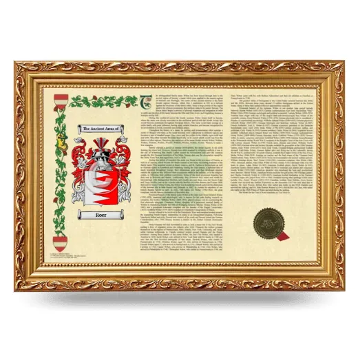Roer Armorial Landscape Framed - Gold
