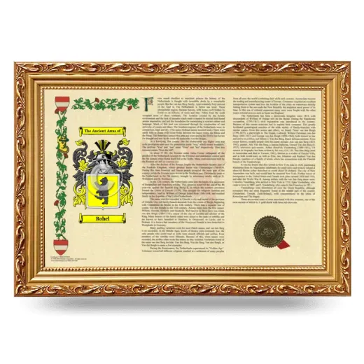 Rohel Armorial Landscape Framed - Gold