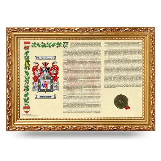 Romanosky Armorial Landscape Framed - Gold