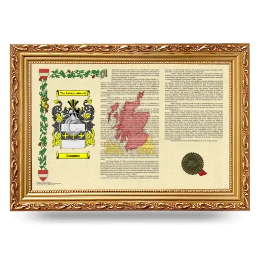 Romans Armorial Landscape Framed - Gold