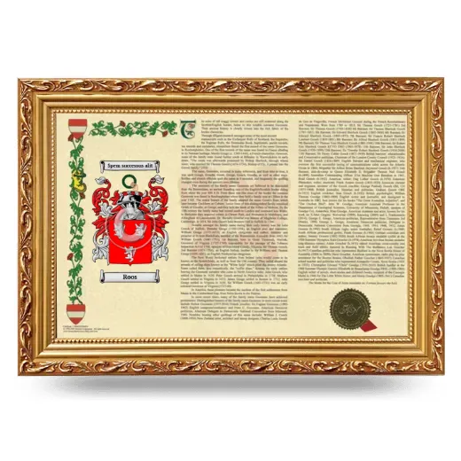 Roos Armorial Landscape Framed - Gold