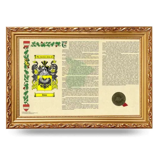 Rosa Armorial Landscape Framed - Gold