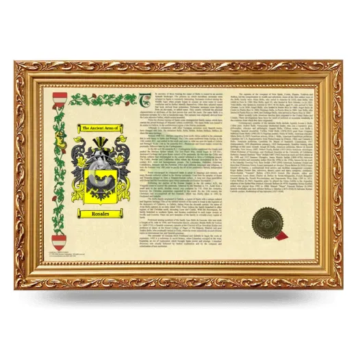 Rosales Armorial Landscape Framed - Gold
