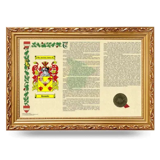 Rosario Armorial Landscape Framed - Gold