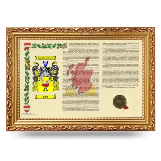 Rose Armorial Landscape Framed - Gold