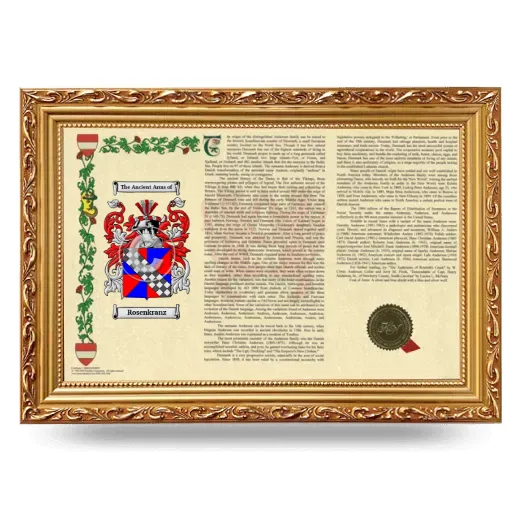 Rosenkranz Armorial Landscape Framed - Gold