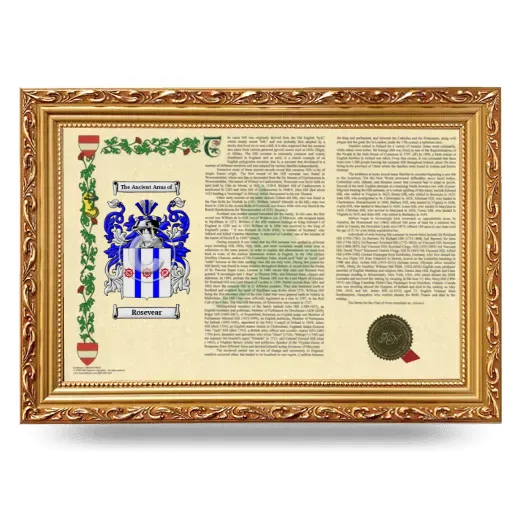 Rosevear Armorial Landscape Framed - Gold