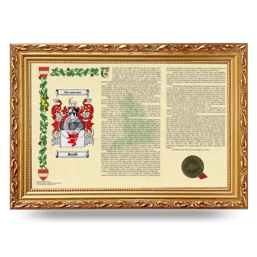 Rosill Armorial Landscape Framed - Gold