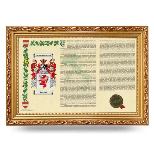 Rossini Armorial Landscape Framed - Gold