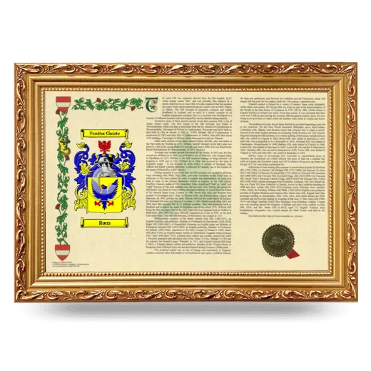 Rous Armorial Landscape Framed - Gold