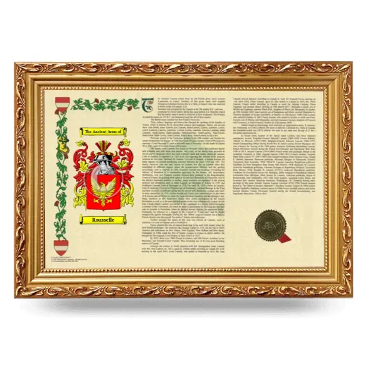 Rousselle Armorial Landscape Framed - Gold