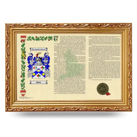 Rowe Armorial Landscape Framed - Gold