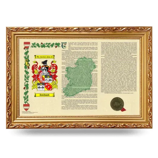 Rowlands Armorial Landscape Framed - Gold