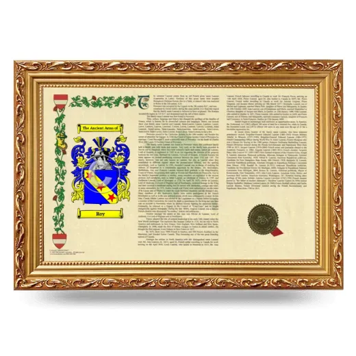 Roy Armorial Landscape Framed - Gold