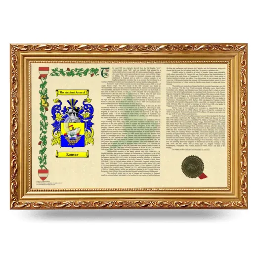 Runcay Armorial Landscape Framed - Gold