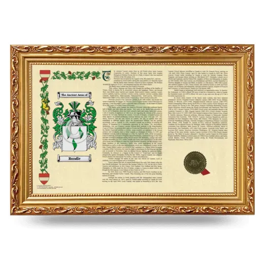 Rundle Armorial Landscape Framed - Gold