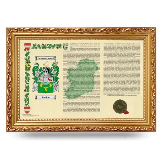 Runion Armorial Landscape Framed - Gold