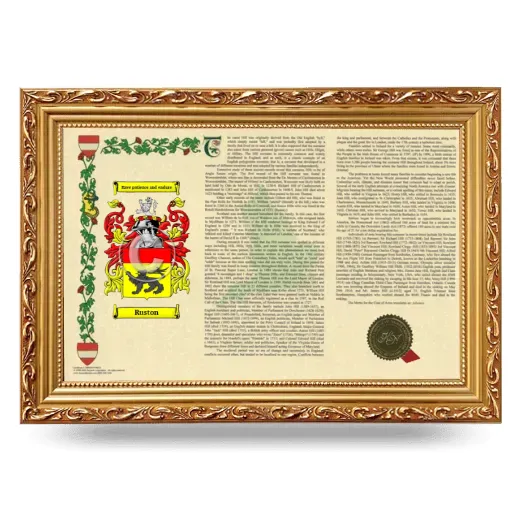 Ruston Armorial Landscape Framed - Gold