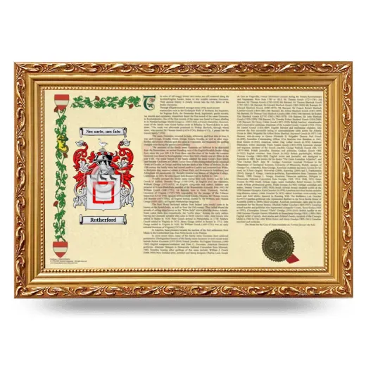 Rutherford Armorial Landscape Framed - Gold